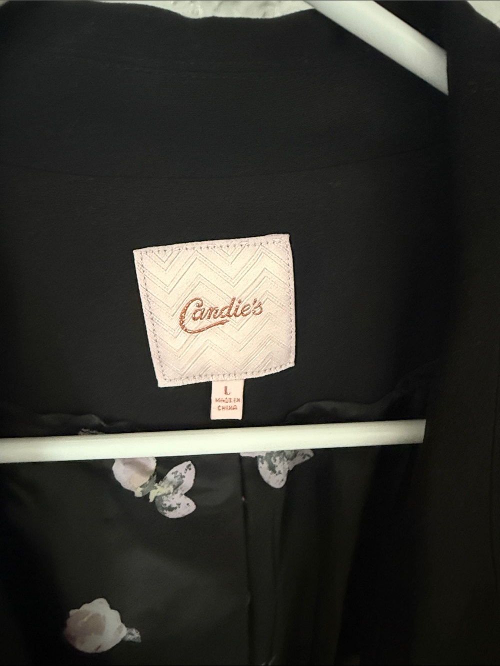 Candie's Black Blazer with Floral Lining - Picture 2 of 5